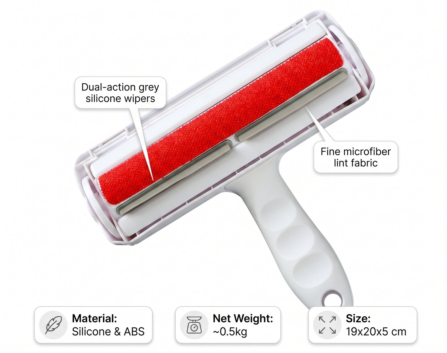 Ultimate Pet Hair Remover Roller - Reusable Lint Roller with 2-Way Self-Cleaning for Furniture, Carpet, Car Interior, and Clothes.