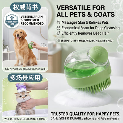 Turn bath time into a relaxing pet spa! Veterinarian-recommended, one-touch foam dispenser saves up to 50% on shampoo while gently deep-cleaning and de-shedding.